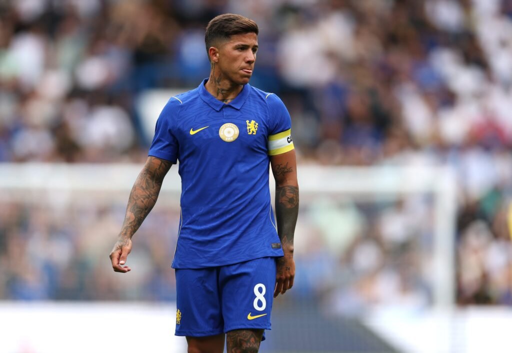 Chelsea agree deal to sell Enzo Fernandez to Man City Enzo Fernandez of Chelsea reacts during the pre-season friendly match between Chelsea and Real Sociedad