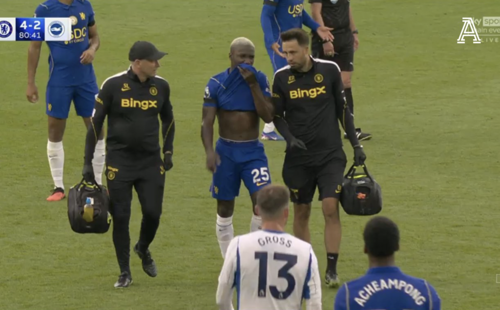 Chelsea midfielder in tears after being subbed off Moises Caicedo in tears as he's taken off
