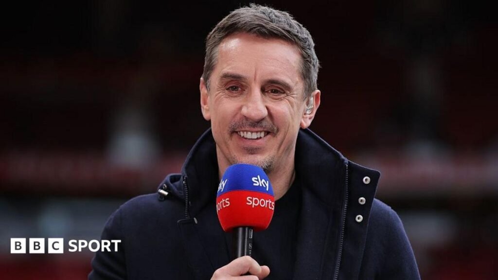 Gary Neville: Was Manchester United legend right to call out former club for ‘lac of effort’? Gary Neville smiling and holding a Sky Sports microphone