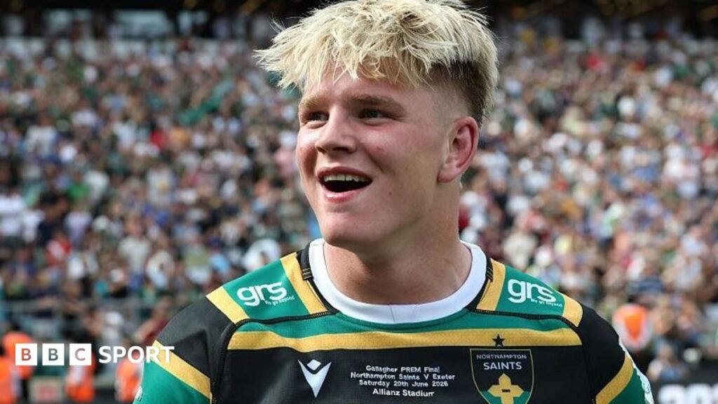 Henry Pollock: Northampton star ‘open to offers’ as contract talks continue Henry Pollock runs past Harvey Skinner