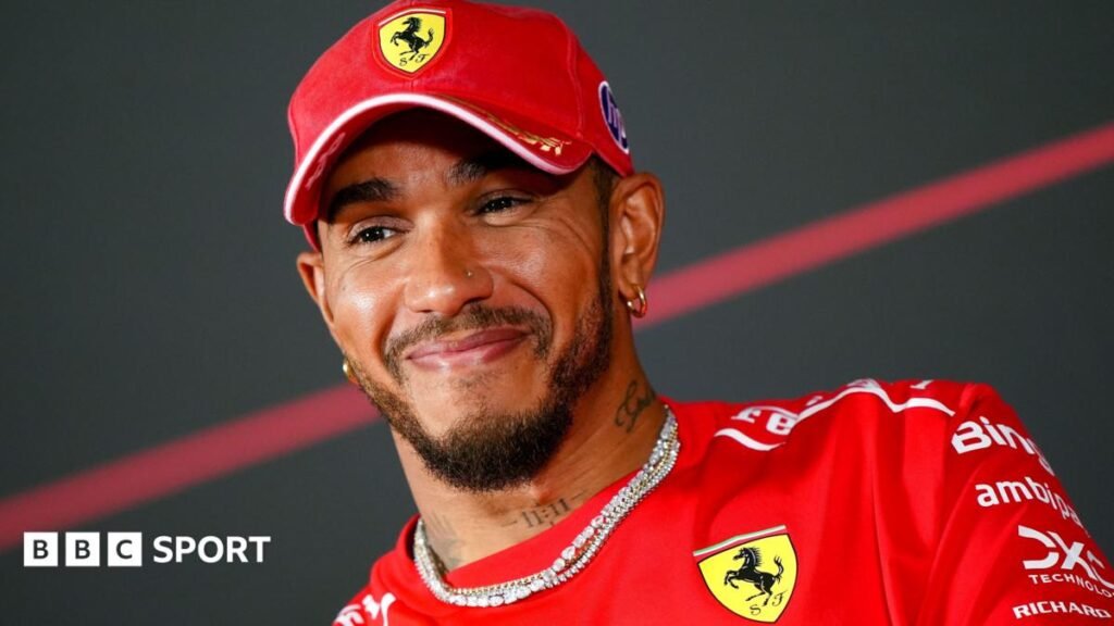 Italian Grand Prix: Lewis Hamilton says upgraded Ferrari engine ‘step forward but not whole amount we need’ Ferrari's Lewis Hamilton smiles during an official news conference before the Italian Grand Prix