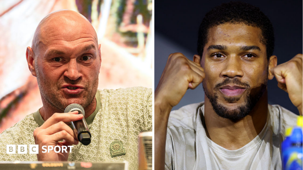 Joshua vs Fury: Tyson Fury calls Anthony Joshua a ‘coward’ as wait continues Tyson Fury (left) and Anthony Joshua (right)