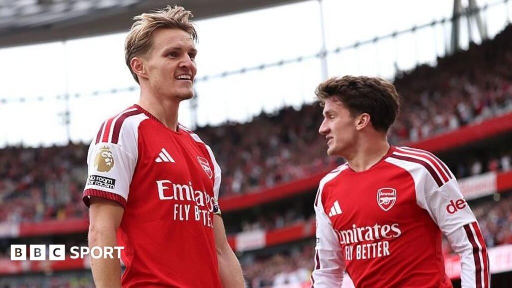 Odegaard and Saka star – player ratings for Arsenal v Chelsea Martin Odegaard celebrates his goal with Arsenal's fans