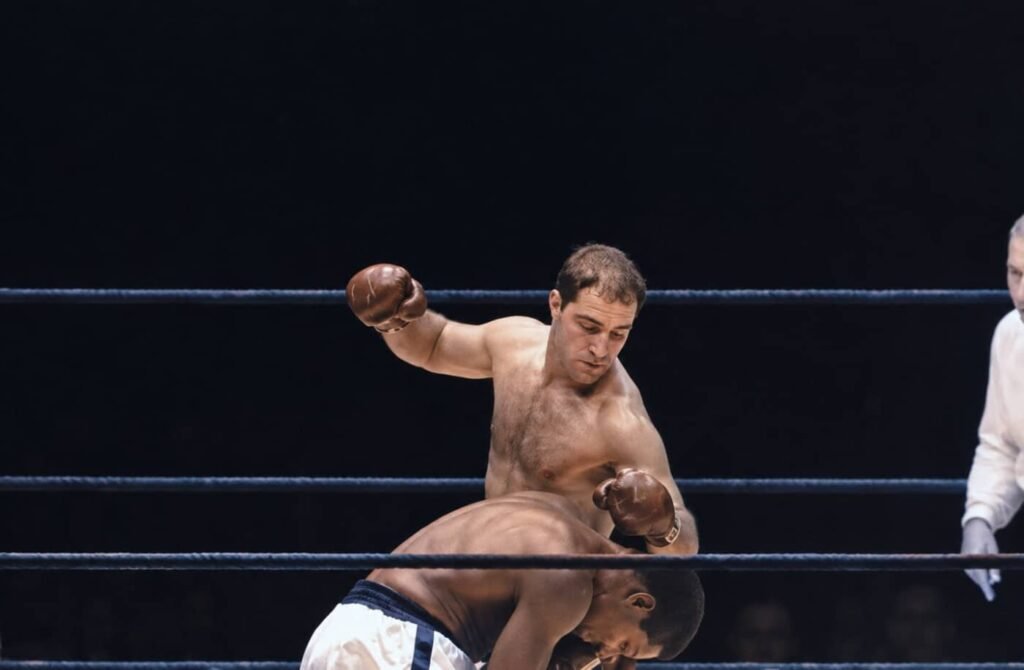 Image: Rocky Marciano Bleeds, Then Crushes Ezzard Charles