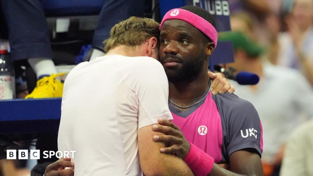 US Open 2026 results: Francis Tiafoe beats Alex Michelsen after trailing by two sets and break Frances Tiafoe consoles Alex Michelsen