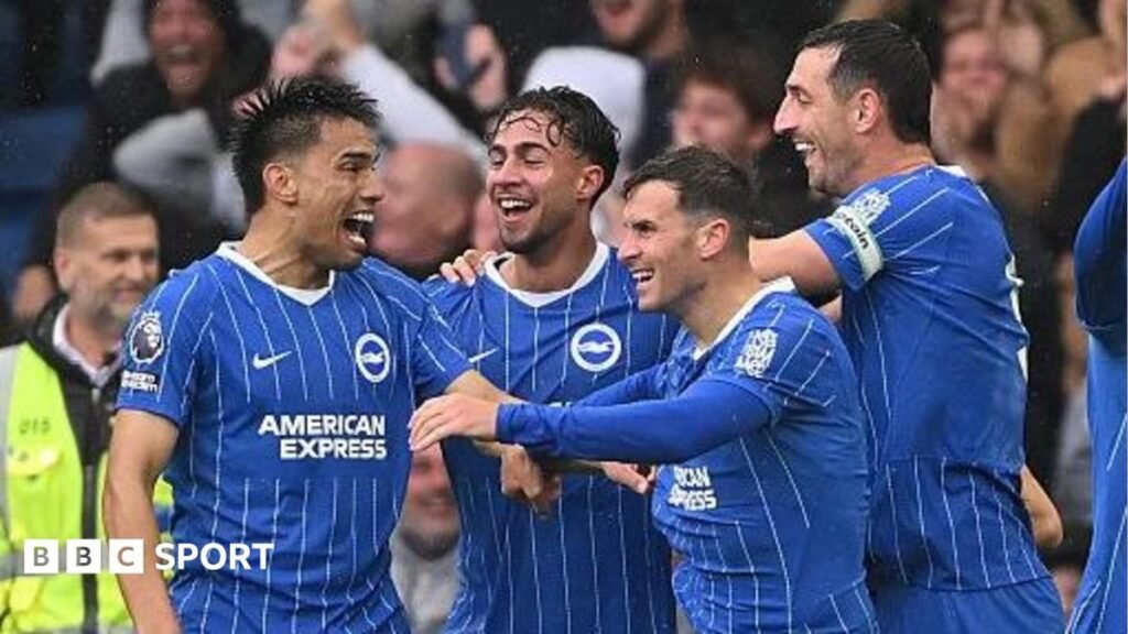 Brighton: Are free-scoring Seagulls genuine Premier League title contenders? Brighton celebrate against Crystal Palace