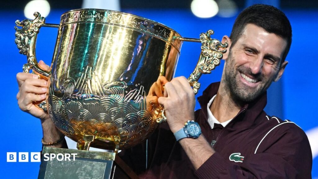 Novak Djokovic with the China Open trophy
