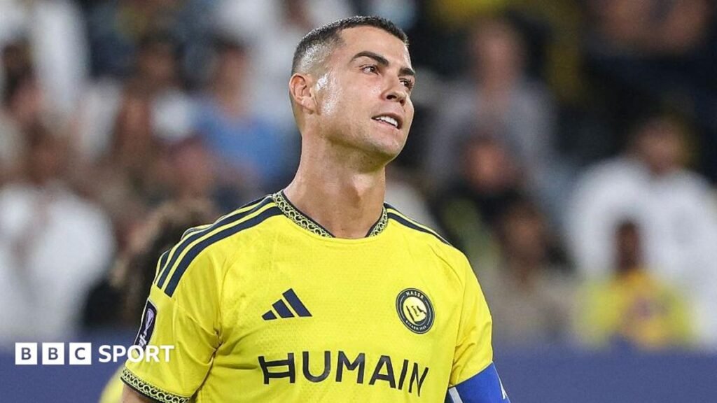 Cristiano Ronaldo given 30-day suspension by Portuguese FA Cristino Ronaldo playing in a yellow Al-Nassr top