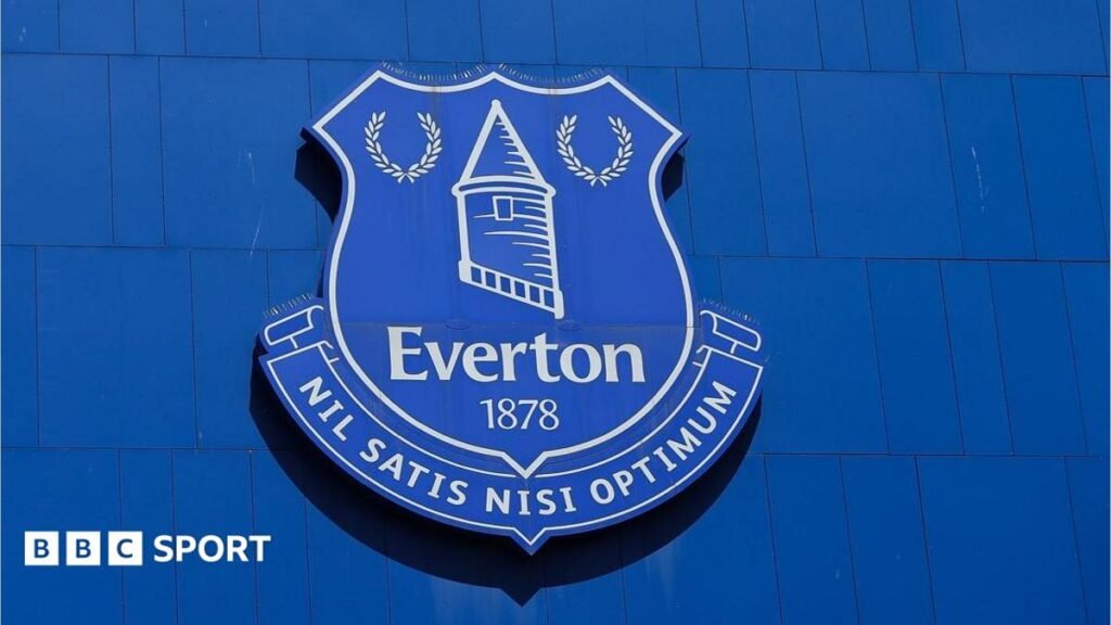Everton's crest at Goodison Park