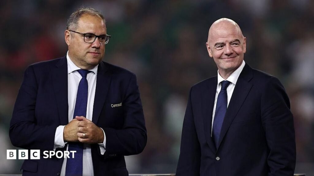 Concacaf president Victor Montagliani and Fifa president Gianni Infantino
