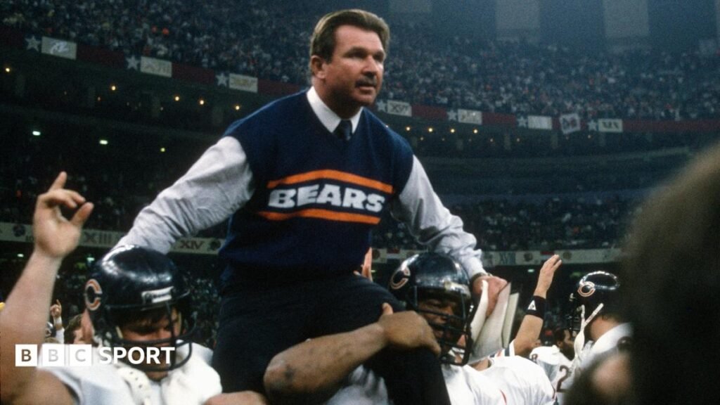 Mike Ditka gets carried off the field after his Chicago Bears side beat the New England Patriots in Super Bowl XX