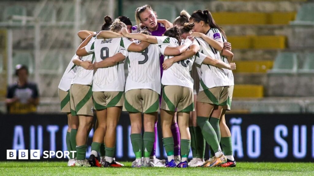 Northern Ireland: Michael McArdle ‘really encouraged’ despite Portugal loss Northern Ireland huddle