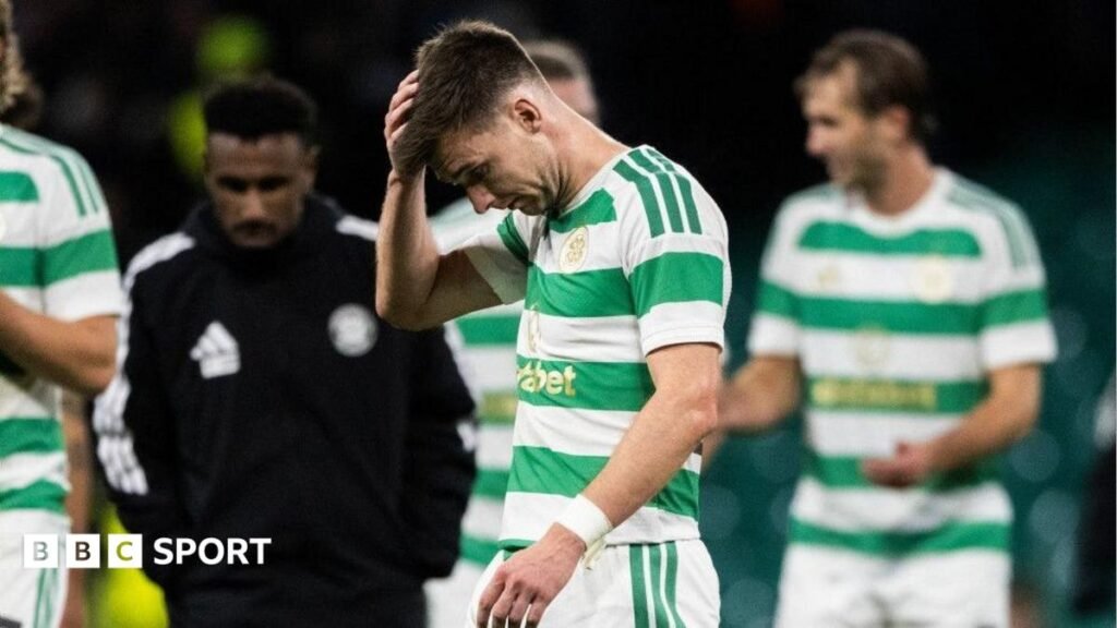 O’Neill bemoans marginal moments but are Celtic just not good enough? Kieran Tierney looks dejected