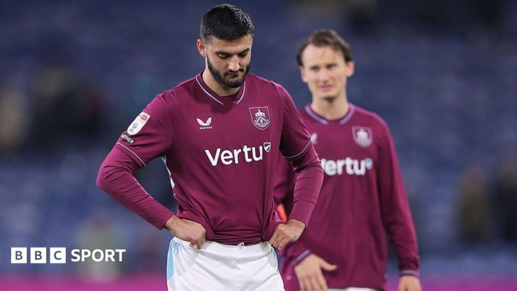 Armando Broja of Burnley looks dejected during the Championship match against Wolverhampton Wanderers