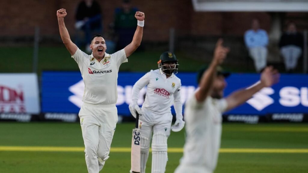 South Africa reeling at 97-5 after Boland strikes on rain-curtailed day South Africa reeling at 97-5 after Boland strikes on rain-curtailed day