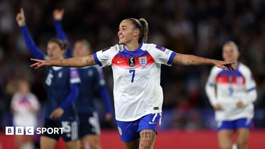 Women’s World Cup play-offs: ‘Unplayable’ Georgia Stanway proves a ‘warrior’ for England Georgia Stanway celebrates scoring for England